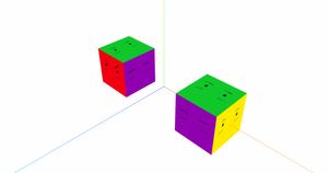 90° rotation on the left box using a quaternion